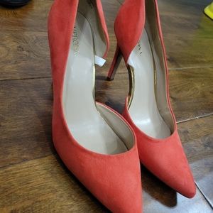 Orange Suede Heels